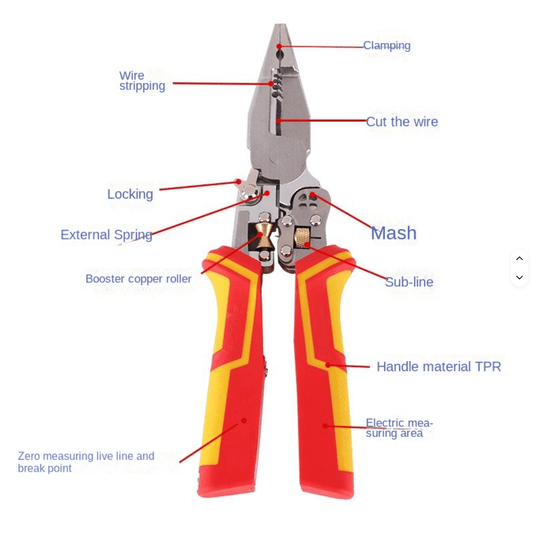 Foldable Multifunctional Wire Stripper Pliers